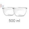 Treo Glass Mixing Bowl - 500ml, Set of 2, Transparent