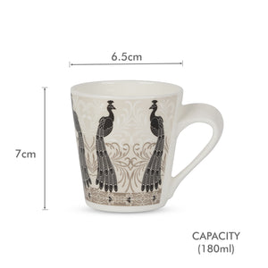 Saaikee Peacock of Preciousness Coffee Mugs Set of 6