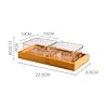 Serving Bow with Bamboo Wooden Tray for Snacks Fruits Dry Fruits Multipurpose Use (Set of 3) (2 Bowls & 1 Tray) (Square)