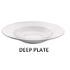 Pasta Plate/Soup Plate/Maggi Plate Tableware (22 cm, 2 Plates) White Opalware Tempered
