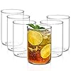 Borosil 350ml 6pc Radius Transparent Large Glass Set | Made in India Borosilicate Glass Tumblers for Drinking Water, Cold Drinks | Flame Proof, Microwave & Dishwasher Safe | for Daily use & Gifting
