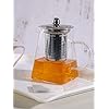Tea Pot with Stainless Steel Infuser & Lid for Tea Coffee Maker Borosilicate Glass Transparent 550 ML (1 Piece)