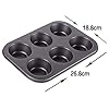 Cup Cakes Baking Tray Muffin Cake Mould Tray Nonstick Midi Shape Baking Pan Tray, Carbon Steel Black (6 -Slot)