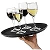Serving Tray or Platter for Home & Bar Multi Use Non Slip Plastic Rubber Black (1 Pcs) 16 Inch
