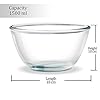 TREO Glass Solid Mixing Bowl - 1500ml, 1 Piece, Transparent
