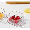 Serving Bow with Bamboo Wooden Tray for Snacks Fruits Dry Fruits Multipurpose Use (Set of 3) (2 Bowls & 1 Tray) (Square)