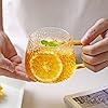 Set of 2 Glass Tea & Coffee Cups Mugs with Golden Handle for Dining Table Microwave Safe (450 ML)