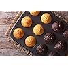 Cup Cakes Baking Tray Muffin Cake Mould Tray Nonstick Midi Shape Baking Pan Tray, Carbon Steel Black (12-Slot)