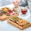 Serving Bow with Bamboo Wooden Tray for Snacks Fruits Dry Fruits Multipurpose Use (Set of 3) (2 Bowls & 1 Tray) (Square)
