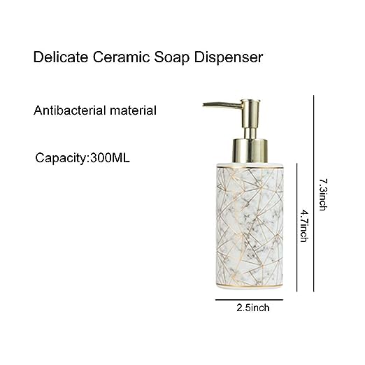Soap Dispenser for Bathroom and Kitchen for Liquid Handwash Ceramic 300 ML (Black)