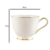 Semi Deluxe Gold Rim Fine Bone China Tea Cup & Saucer Set of 12pcs (6cups & 6 Saucer), 140ml