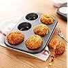 Cup Cakes Baking Tray Muffin Cake Mould Tray Nonstick Midi Shape Baking Pan Tray, Carbon Steel Black (6 -Slot)