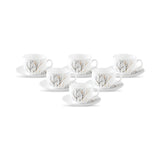 Golden Fall, Tea Coffee Cups and Saucer Set of 12 pcs, 160ml