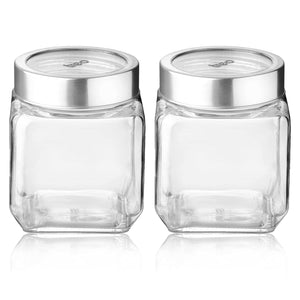 Cube Storage Glass Jar, Set of 6, 580 ml Each, Transparent| BPA Free