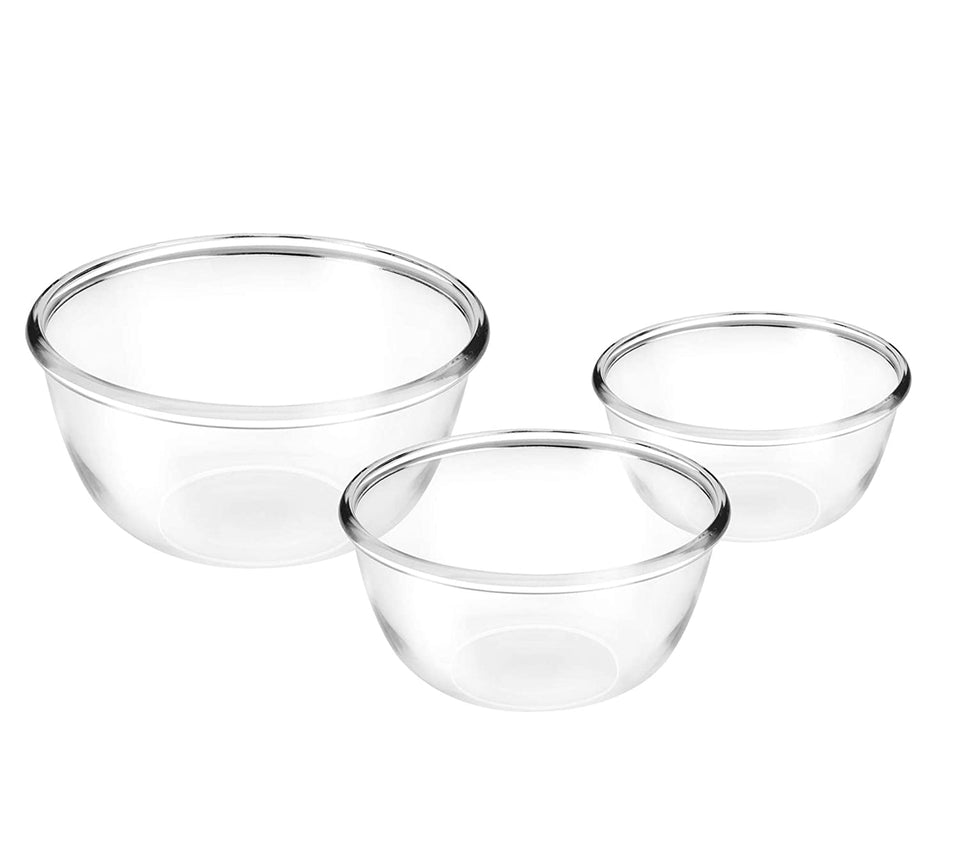 Mixing Bowls Set of 3 (500ML, 1000 ML, 1500 ML, Transparent)