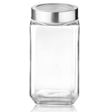 Cube Storage Glass Jar, Set of 2, 2250 ml Each, Transparent| BPA Free