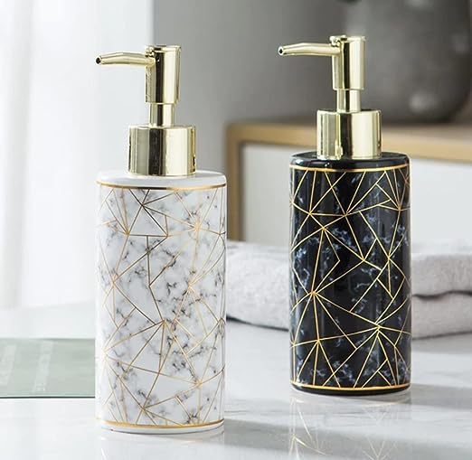 Soap Dispenser for Bathroom and Kitchen for Liquid Handwash Ceramic 300 ML (Black)