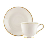 Semi Deluxe Gold Rim Fine Bone China Tea Cup & Saucer Set of 12pcs (6cups & 6 Saucer), 140ml