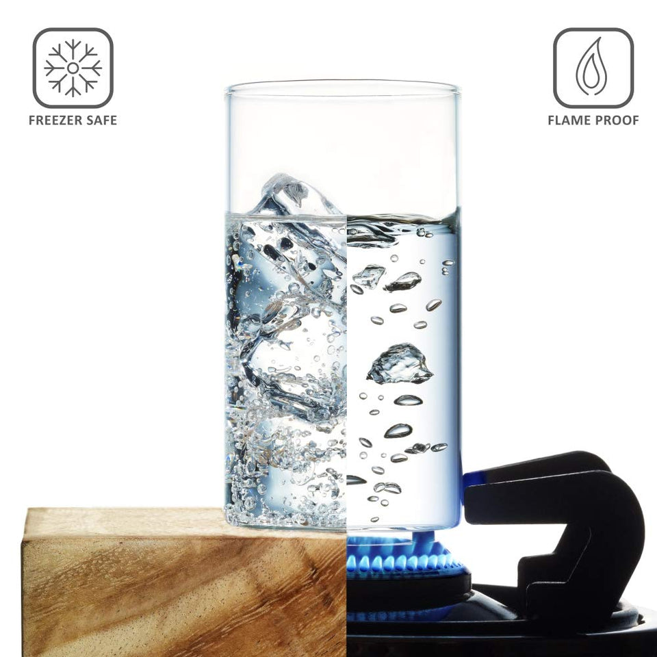 Borosil Vision Glass Set of 6, 295 ml, Borosilicate Glass, Microwave Safe (Transparent)