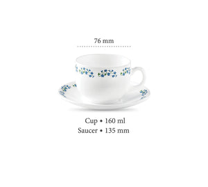 Lavender Dew, Tea Coffee Cups and Saucer Set of 12 pcs, 160ml