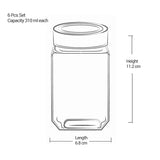 Cube Storage Glass Jar, Set of 2, 310 ml Each, Transparent| BPA Free