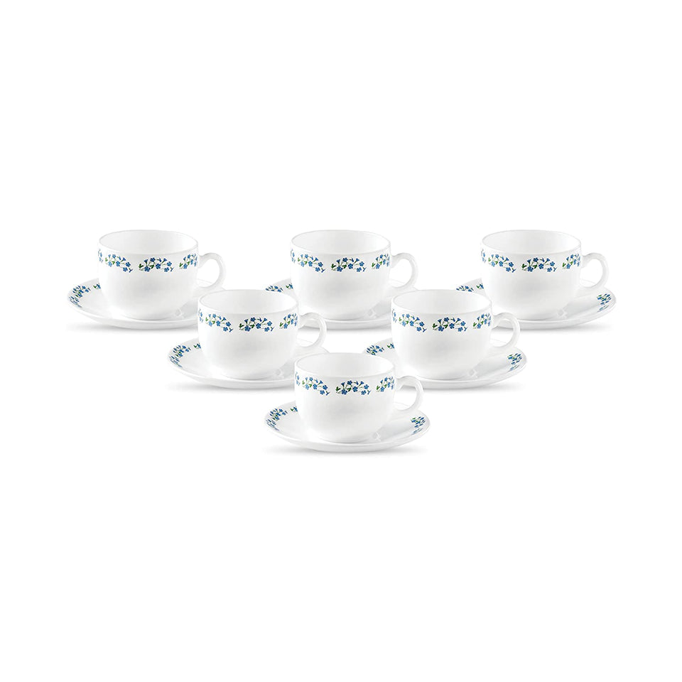 Lavender Dew, Tea Coffee Cups and Saucer Set of 12 pcs, 160ml