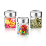 Cube Storage Glass Jar, Set of 4, 180 ml Each, Transparent| BPA Free