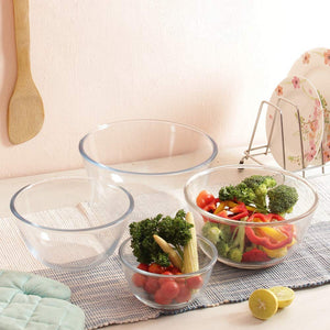 Mixing Bowls Set of 3 (500ML, 1000 ML, 1500 ML, Transparent)