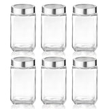 Cube Storage Glass Jar, Set of 4, 800 ml Each, Transparent| BPA Free