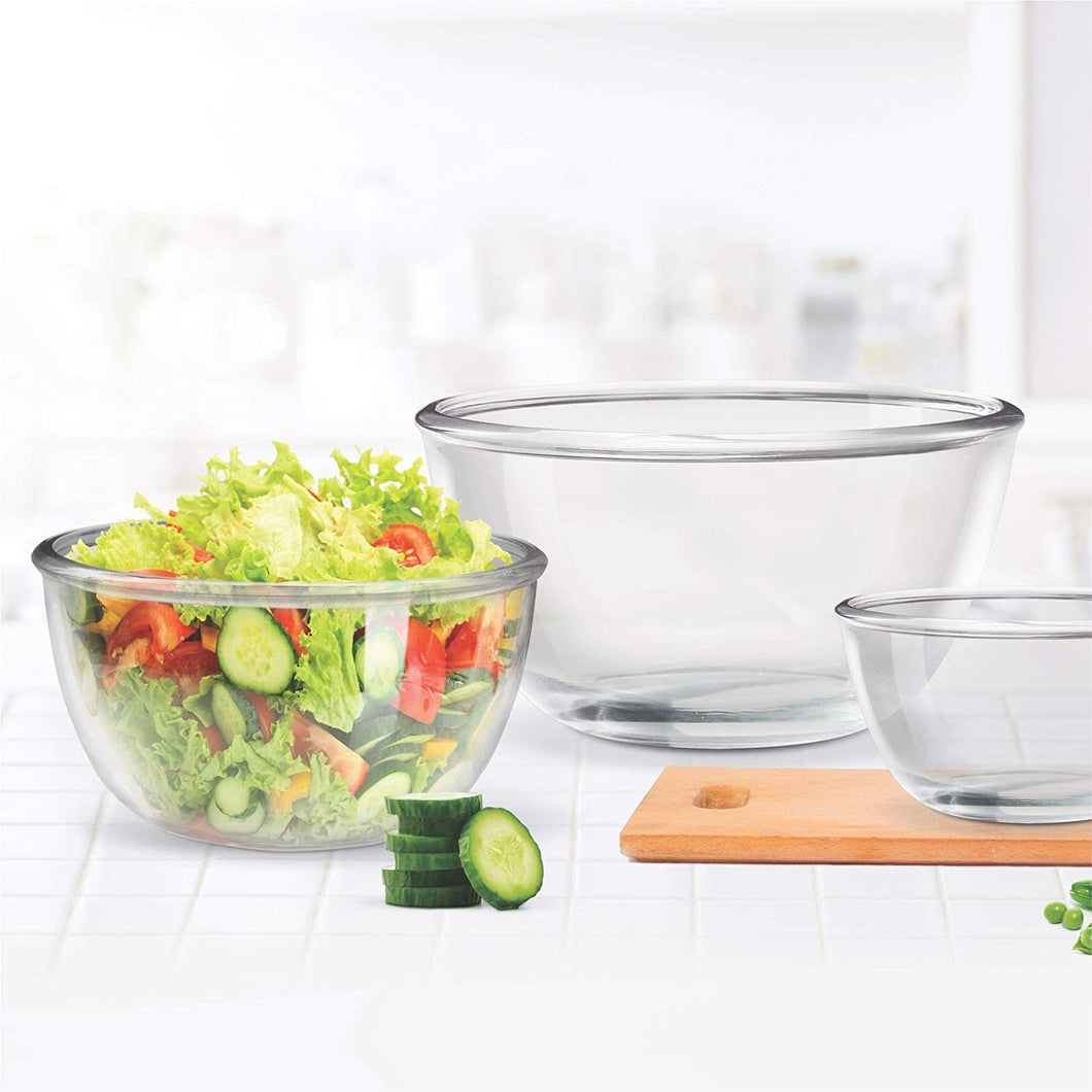 Mixing Bowls Set of 3 (500ML, 1000 ML, 1500 ML, Transparent)