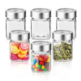 Cube Storage Glass Jar, Set of 6, 180 ml Each, Transparent| BPA Free