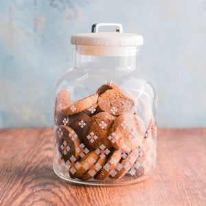 Glass Jar Container with Airtight Lid or Cap to Store Cookies Sugar Spices Multipurpose Use Transparent 1600 ML, Set of 1