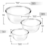 Mixing Bowls Set of 3 (500ML, 1000 ML, 1500 ML, Transparent)