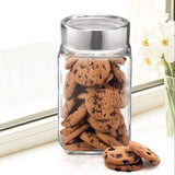 Cube Storage Glass Jar, Set of 4, 1000 ml Each, Transparent| BPA Free