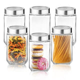 Cube Storage Glass Jar, Set of 4, 1800 ml Each, Transparent| BPA Free