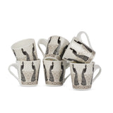 Saaikee Peacock of Preciousness Coffee Mugs Set of 6