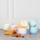 Saaikee Macaron Ceramic Cups, Coffee and Tea Cups Set of 6