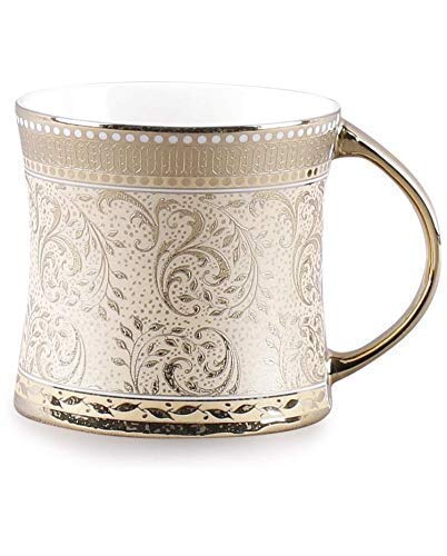 Cups Tea Set of 6 Diamond Luxury Golden Coffee Cups Bone China 160 ml