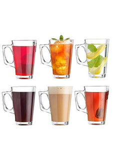 Coffee Glass Mugs Transparent, 230 ml, Set of 6 Pcs Imported Glasses