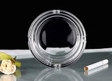 Ashtray Glass Round Cigar Cigarette Table top Ash Tray Indoor Outdoor Home Decor Set of (1)