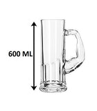 Beer Mug Glass with Muscle Handle Tableware Glassware 600 ML