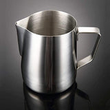 Milk Frothing Pitcher Jug with Coffee Needle for Latte Art Work Stainless Steel Silver 600 ML (1 Piece)