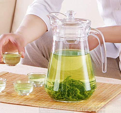 Green Duck Pot 1.3L Glass Pitcher with Plastic lid,Drinking Beverage Jug,Glass Water jug for Home use