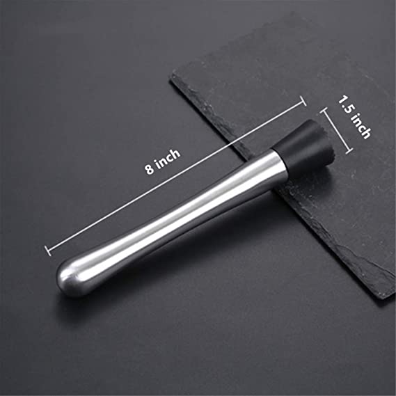 Stainless Steel Cocktail Muddler, Perfect for Bars, Catering Events and Home Use (1, 8 Inches)