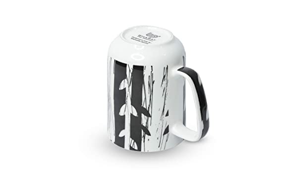 Bone China Tea/Coffee Cups 270 ML Pack of 1 Mug (Black and White)