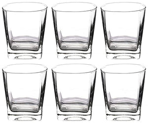 Square Whiskey Scotch Glass Set of 6 (290 ML)