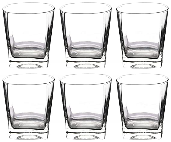 Square Whiskey Scotch Glass Set of 6 (290 ML)