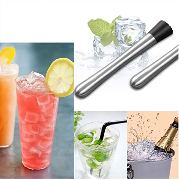 Stainless Steel Cocktail Muddler, Perfect for Bars, Catering Events and Home Use (1, 8 Inches)
