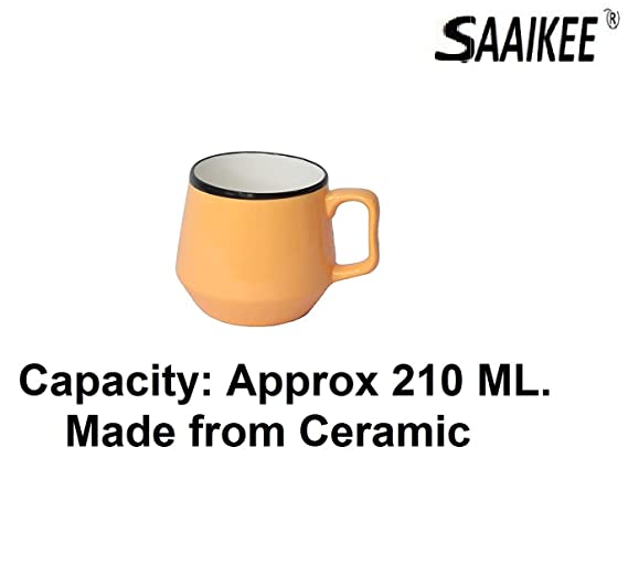 Ceramic Coffee Mugs/Tea Cups/Milk Hot or Cold Beverage with Handle Ideal Best Gift for Friends, Anniversary, Valentine Day, Birthday 210 ML Pack of 6 (Multi-Color)