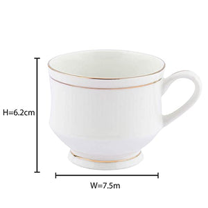 Ceramic Coffee Cup - 6 Pieces, White, 140 ml